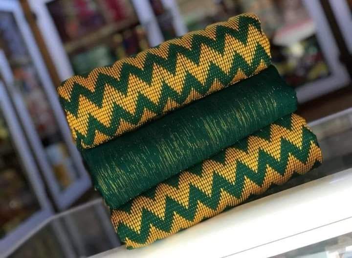 6 Yards Original Kente Fabric- women only/Green