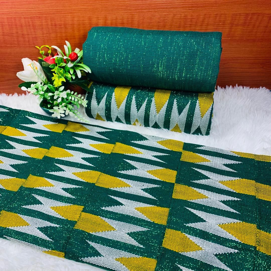 6 Yards Original Kente Fabric - For woman/green