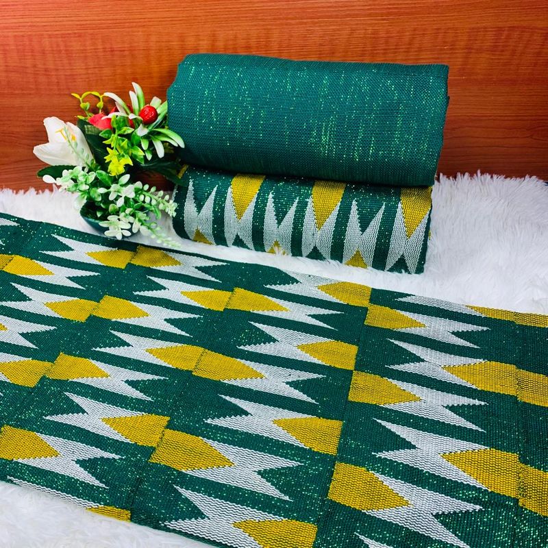 6 Yards Original Kente Fabric - For woman/green