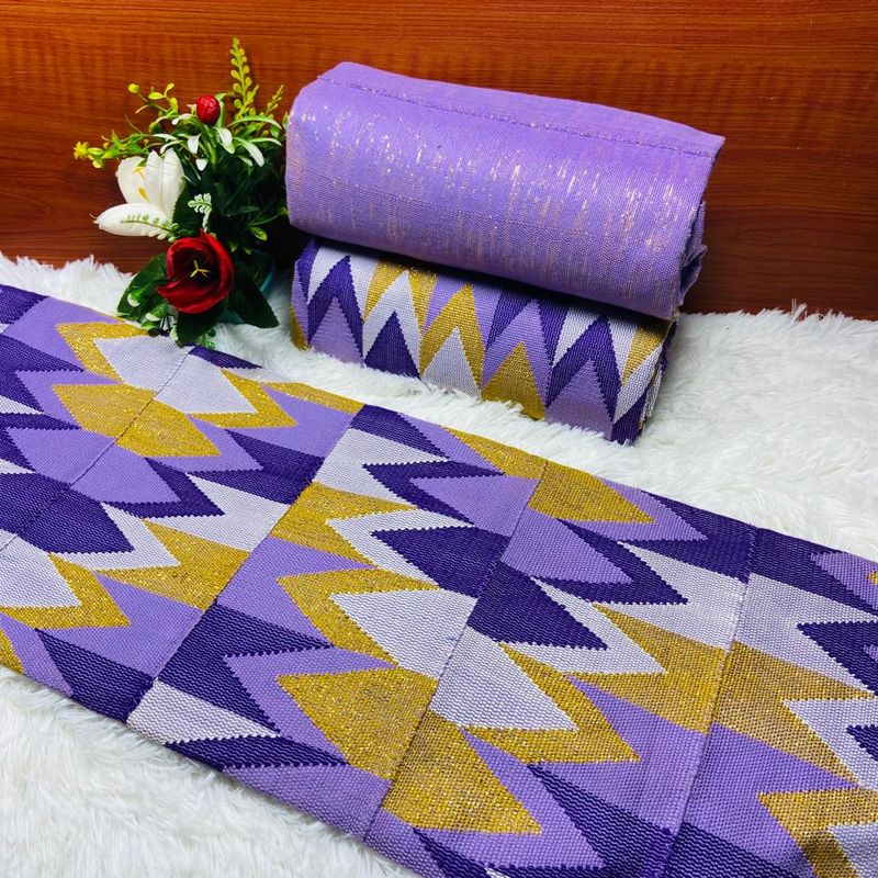 6 Yards Original Kente Fabric - For woman/Lavender