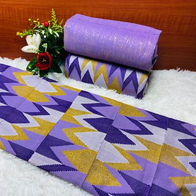 6 Yards Original Kente Fabric - For woman/Lavender