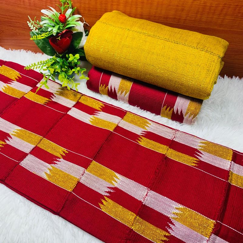 6 Yards Original Kente Fabric - For woman/Royal Blue/Gold