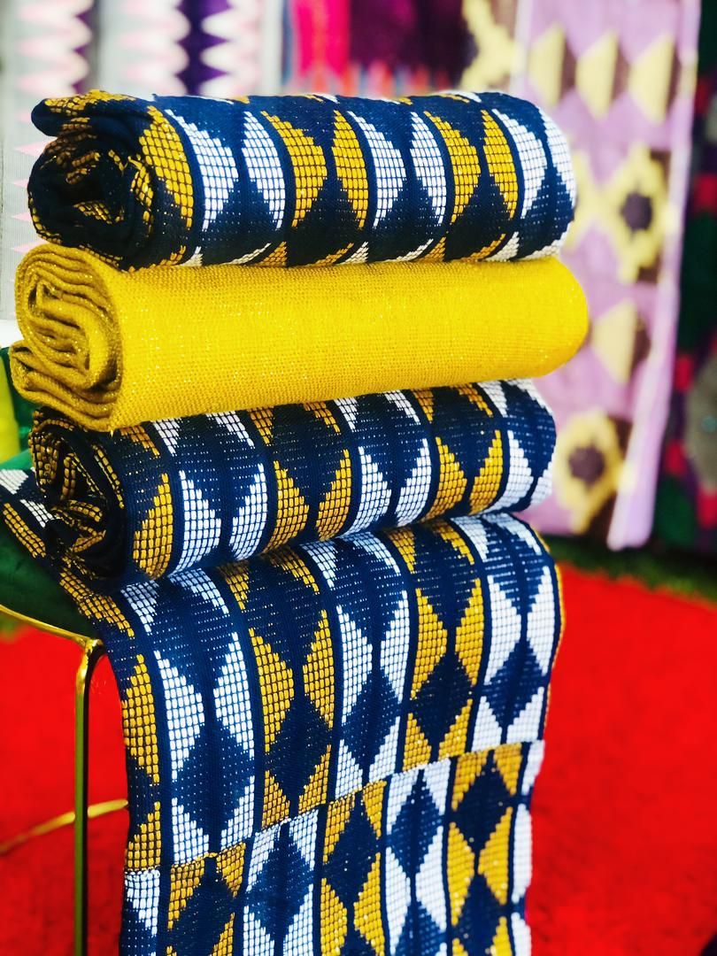 8 Yards Hand Woven Kente Fabric - For Women/plain inclusive