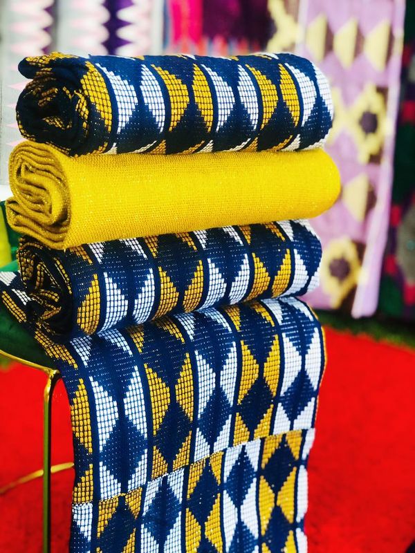 8 Yards Hand Woven Kente Fabric - For Women/plain inclusive
