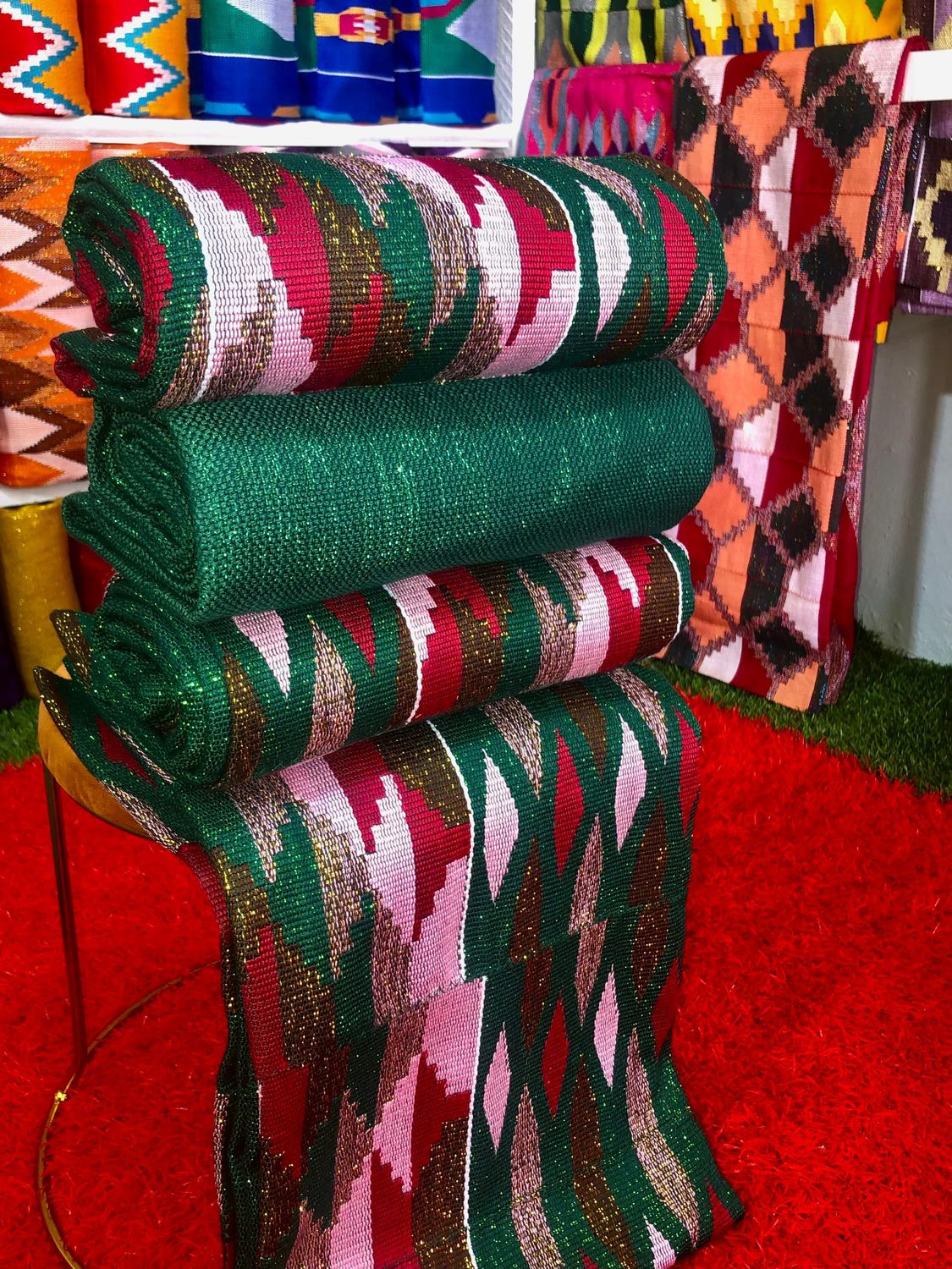 8 Yards Hand Woven Kente Fabric - For Women/plain inclusive