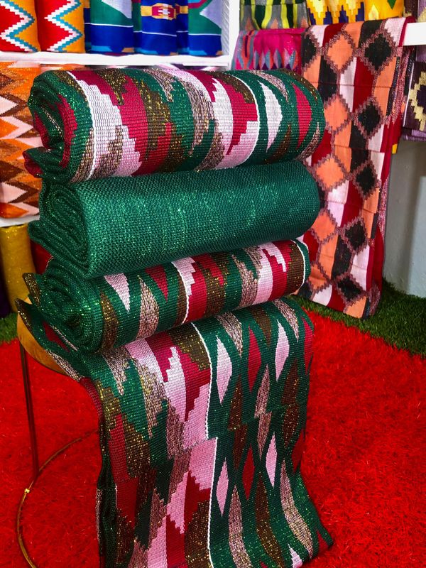 8 Yards Hand Woven Kente Fabric - For Women/plain inclusive