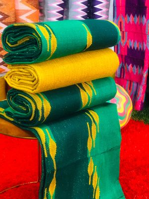 8 Yards Hand Woven Kente Fabric - For Women/plain inclusive