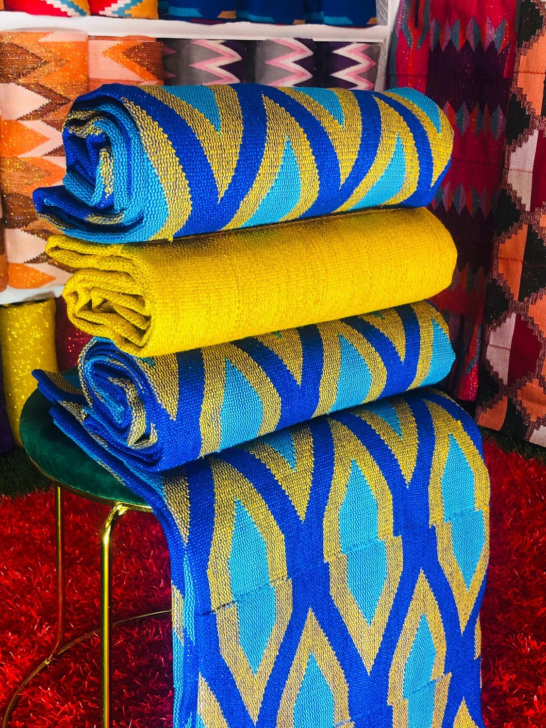 8 Yards Hand Woven Kente Fabric - For Women/plain inclusive