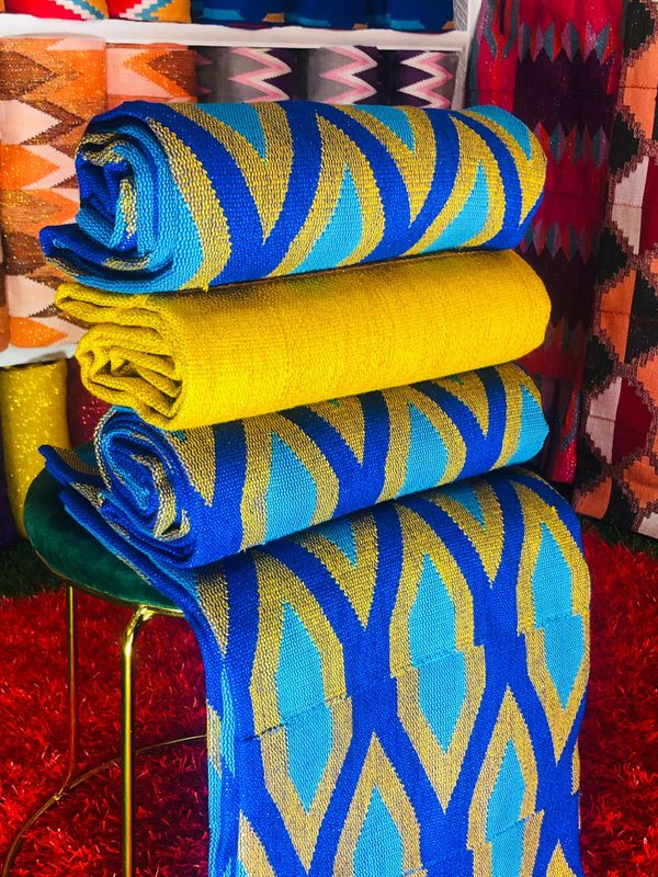 8 Yards Hand Woven Kente Fabric - For Women/plain inclusive