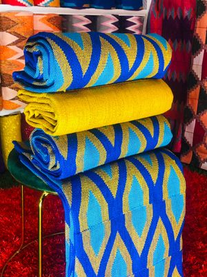 8 Yards Hand Woven Kente Fabric - For Women/plain inclusive