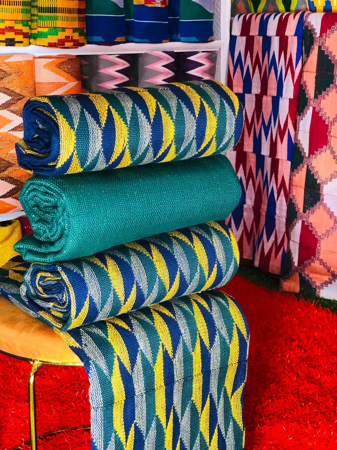 8 Yards Hand Woven Kente Fabric - For Women/plain inclusive