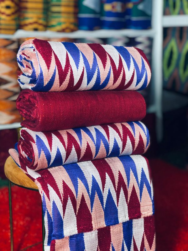 8 Yards Hand Woven Kente Fabric - For Women/plain inclusive