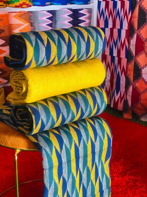 8 Yards Hand Woven Kente Fabric - For Women/plain inclusive