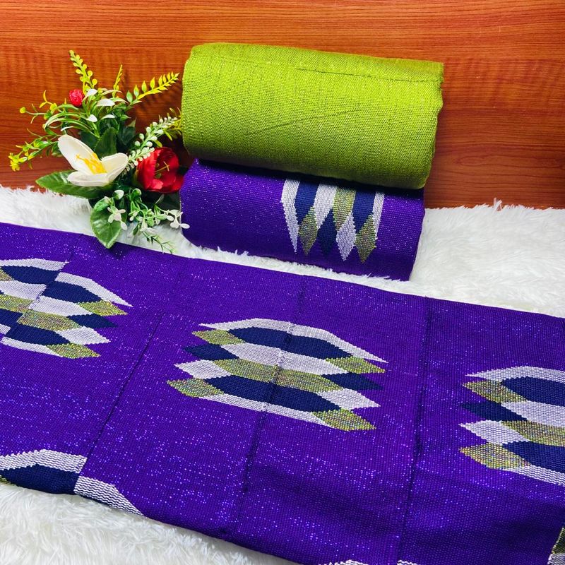 6 Yards Hand Woven Kente Fabric - For woman/Voilet
