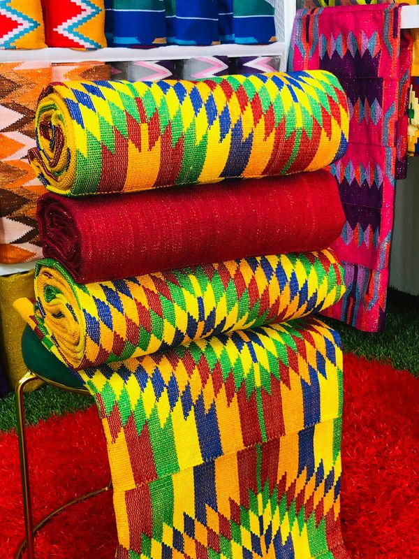 8 Yards Hand Woven Kente Fabric - For Women/plain inclusive
