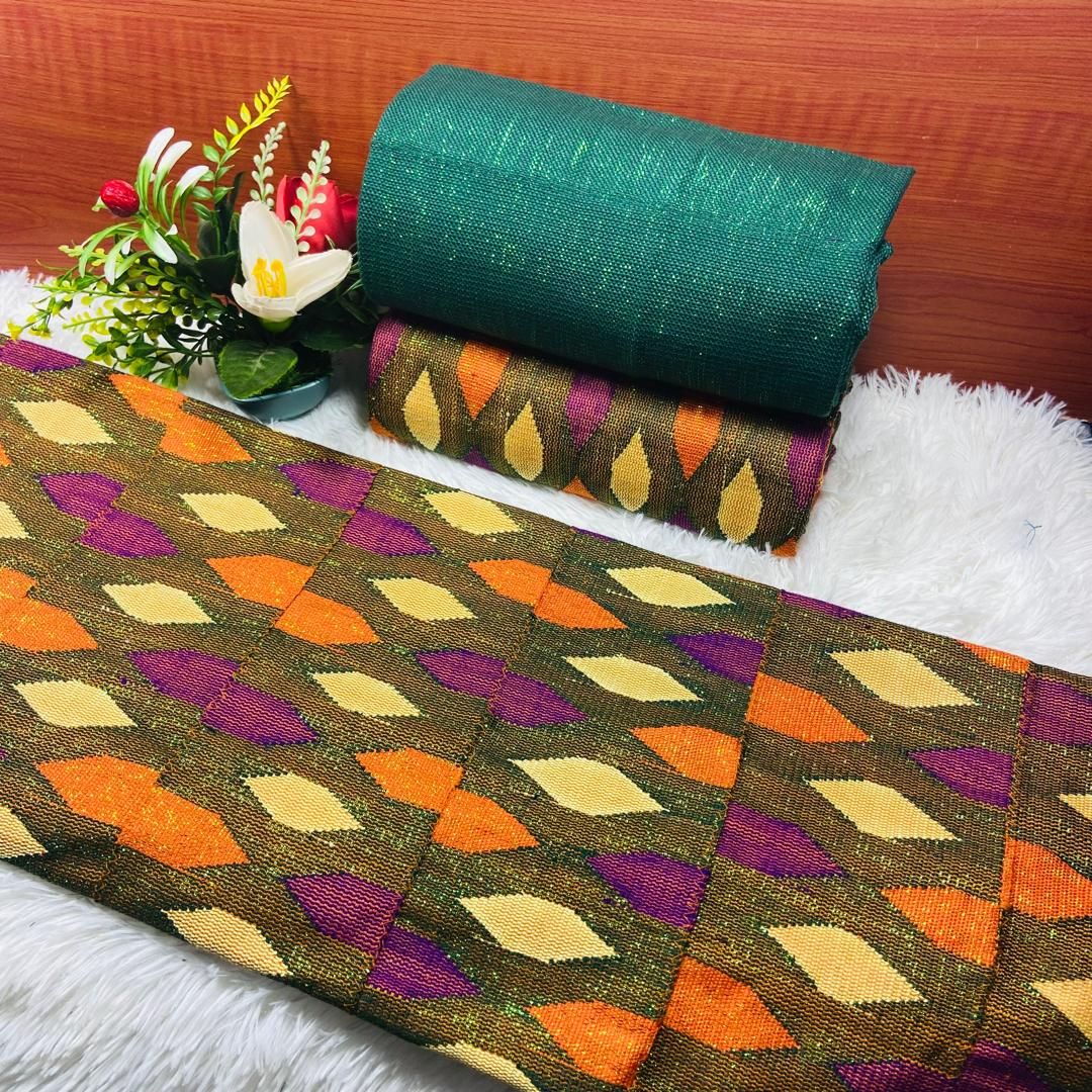 6 Yards Hand Woven Kente Fabric - For woman