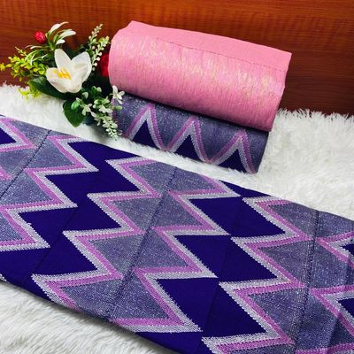 6 Yards Hand Woven Kente Fabric - For woman/Voilet