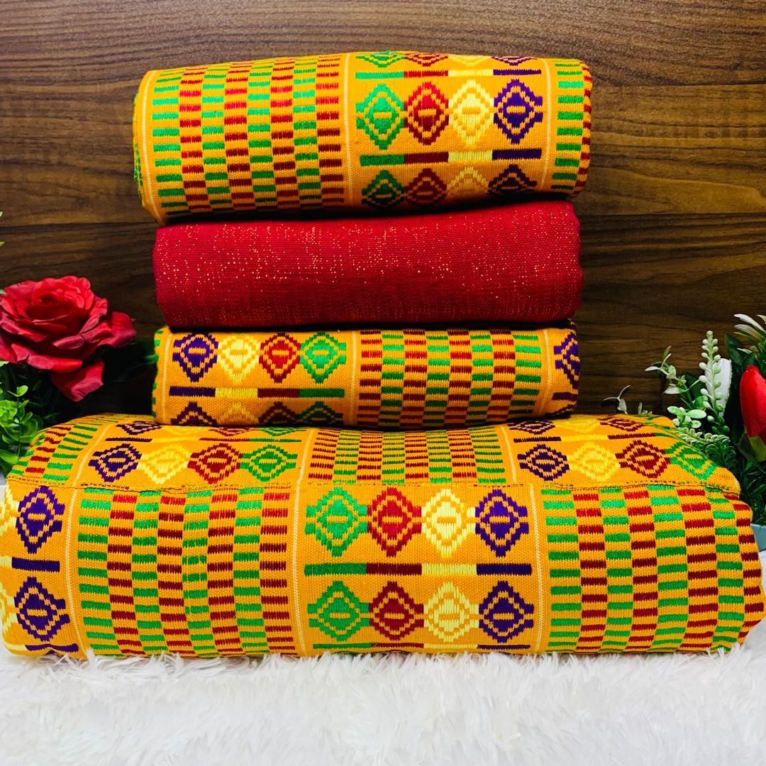 Man and Women Hand Woven Kente Fabric - Unisex