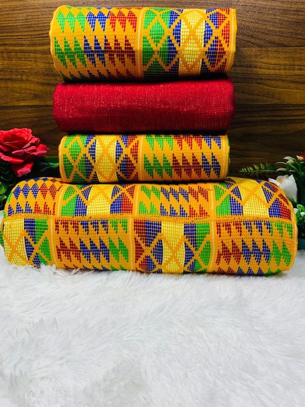 Man and Women Hand Woven Kente Fabric - Unisex