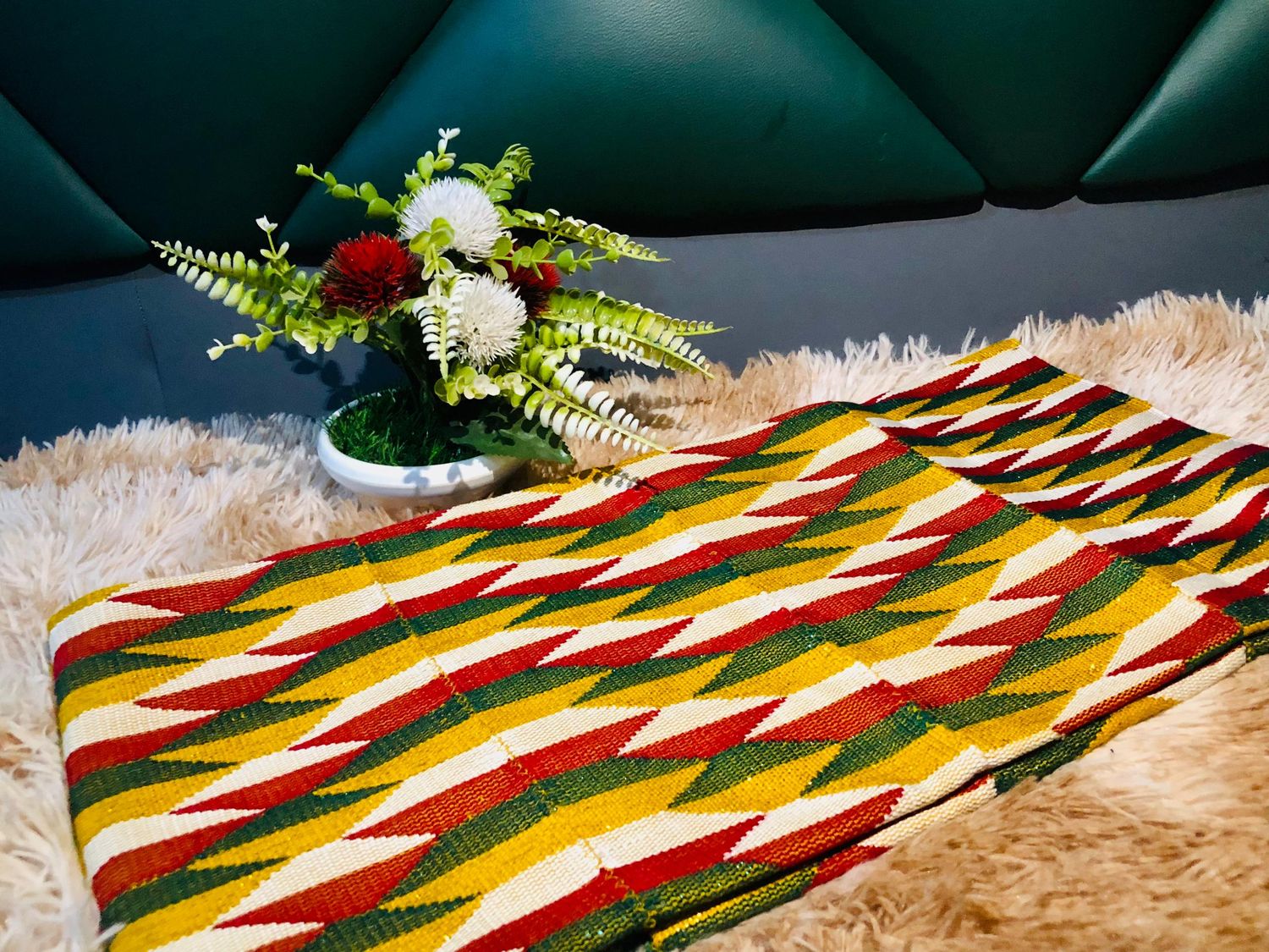 2 Yards Original Kente Fabric- women only/Green