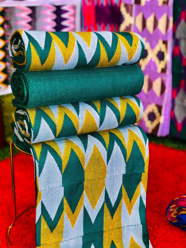 8 Yards Hand Woven Kente Fabric - For Women/plain inclusive