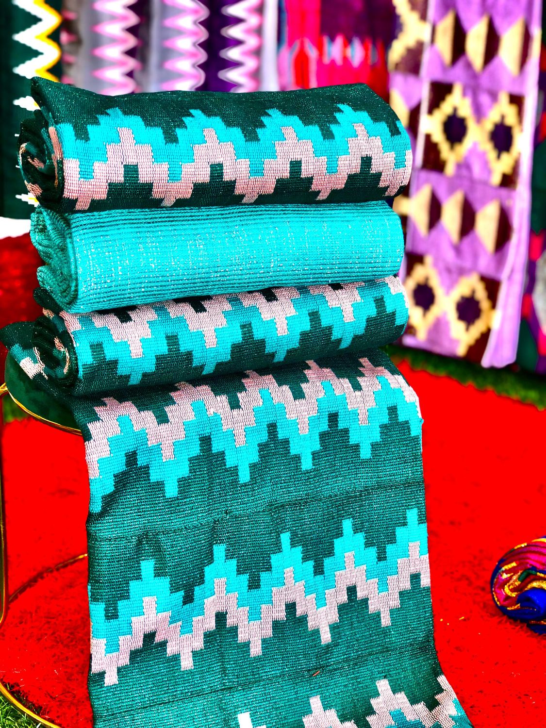8 Yards Hand Woven Kente Fabric - For Women/plain inclusive