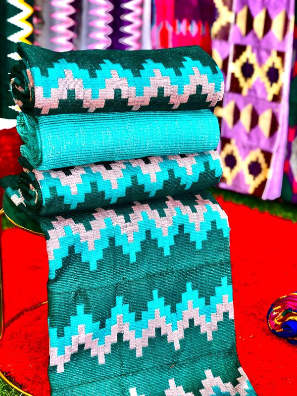 8 Yards Hand Woven Kente Fabric - For Women/plain inclusive