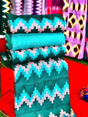 8 Yards Hand Woven Kente Fabric - For Women/plain inclusive