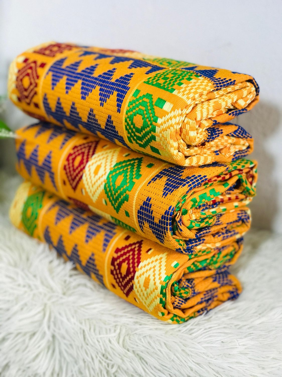 6 Yards Hand Woven Kente Fabric - For woman/multi