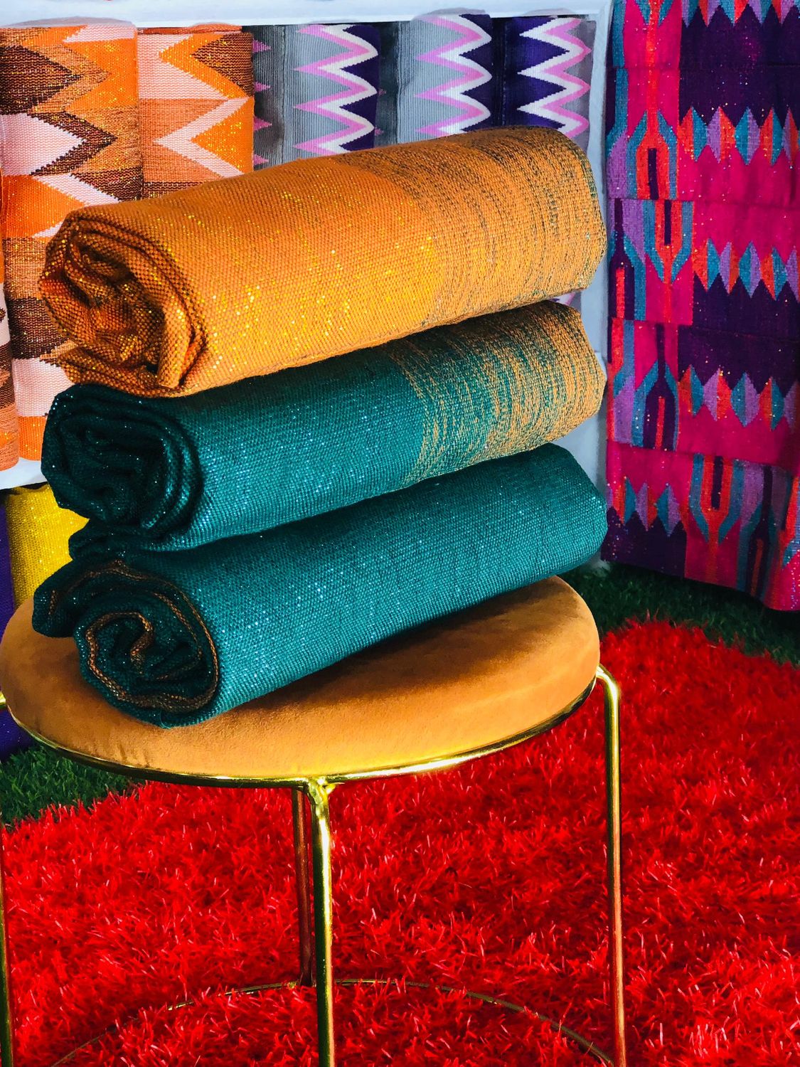 6 Yards Ombre Kente Fabric- multi Color- For Women