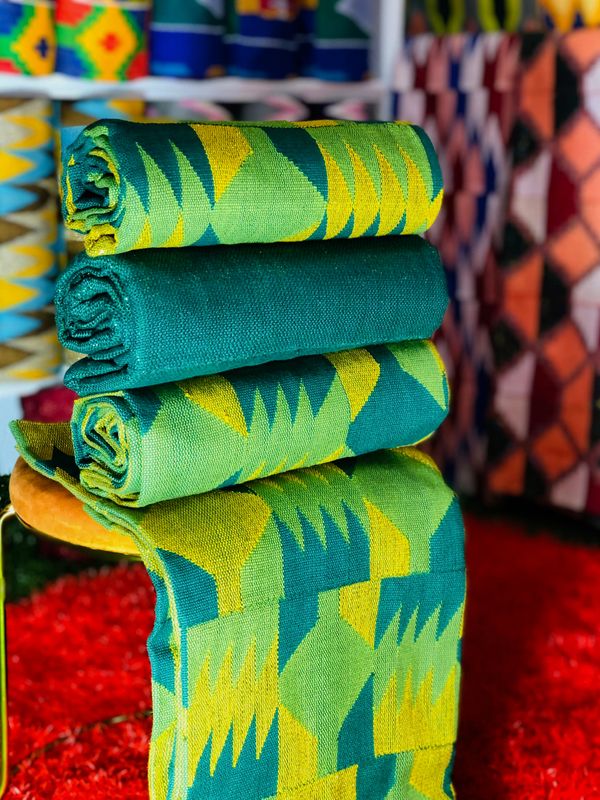 8 Yards Hand Woven Kente Fabric - For Women/plain inclusive