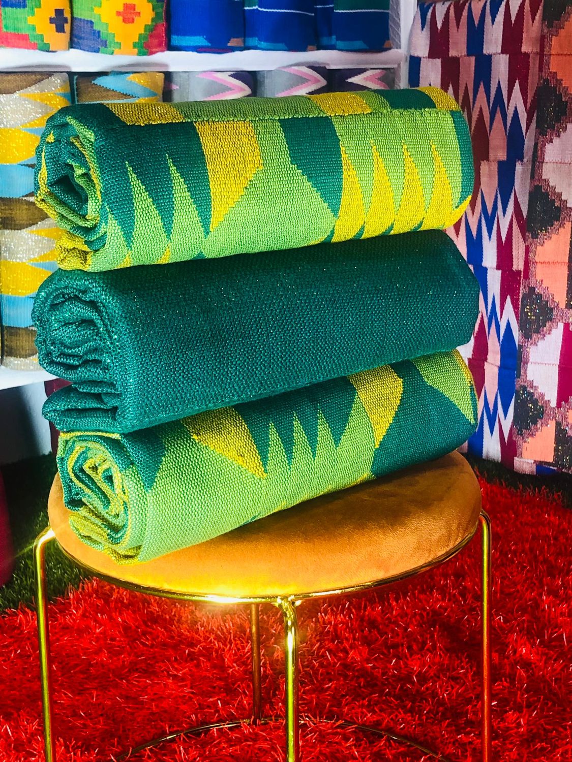 8 Yards Hand Woven Kente Fabric - For Women/plain inclusive