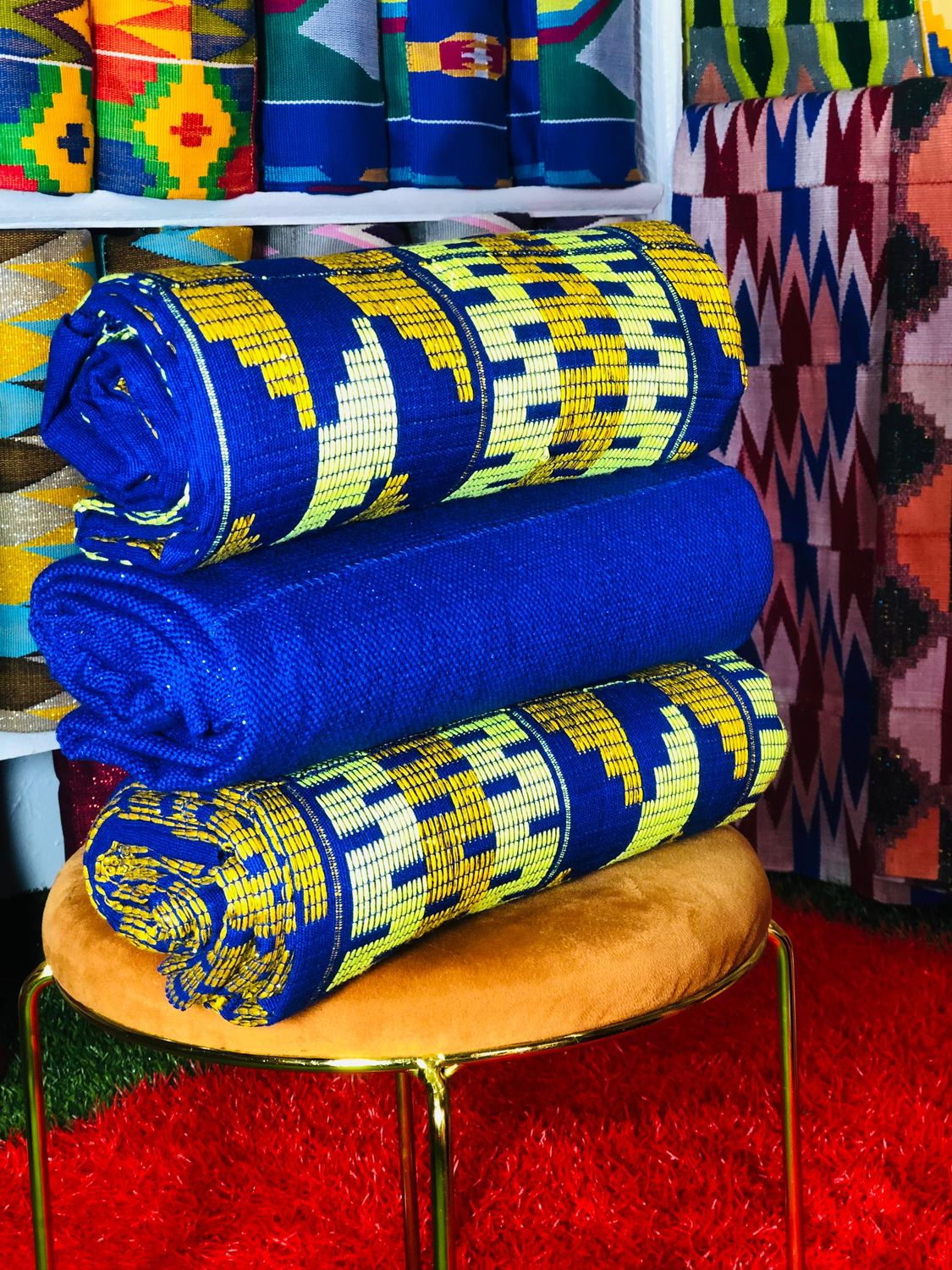 8 - 6  Yards Hand Woven Kente Fabric - For Women/plain inclusive
