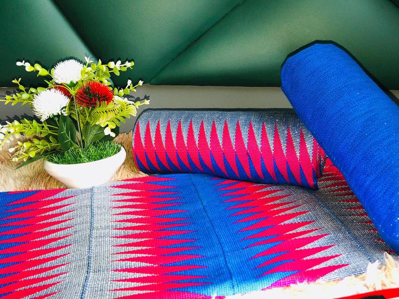 6 Yards Hand Woven Kente Fabric - For woman/blue kente