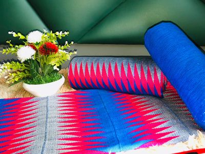 6 Yards Hand Woven Kente Fabric - For woman/blue kente