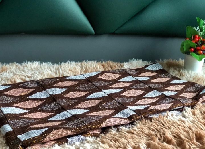 6 Yards Original Kente Fabric - For woman/Coffee Brown