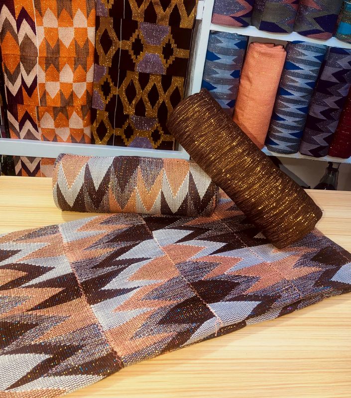 6 Yards Original Kente Fabric - For woman/Coffee Brown