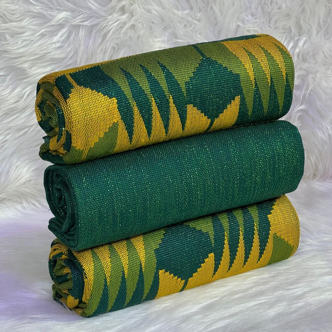 8 - 6 Yards Hand Woven Kente Fabric - For Women/plain inclusive