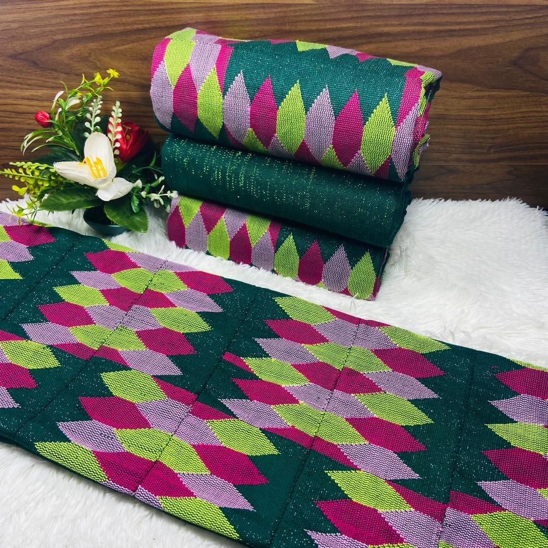 8 Yards Hand Woven Kente Fabric - For Women/plain inclusive