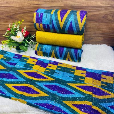 8 Yards Hand Woven Kente Fabric - For Women/plain inclusive
