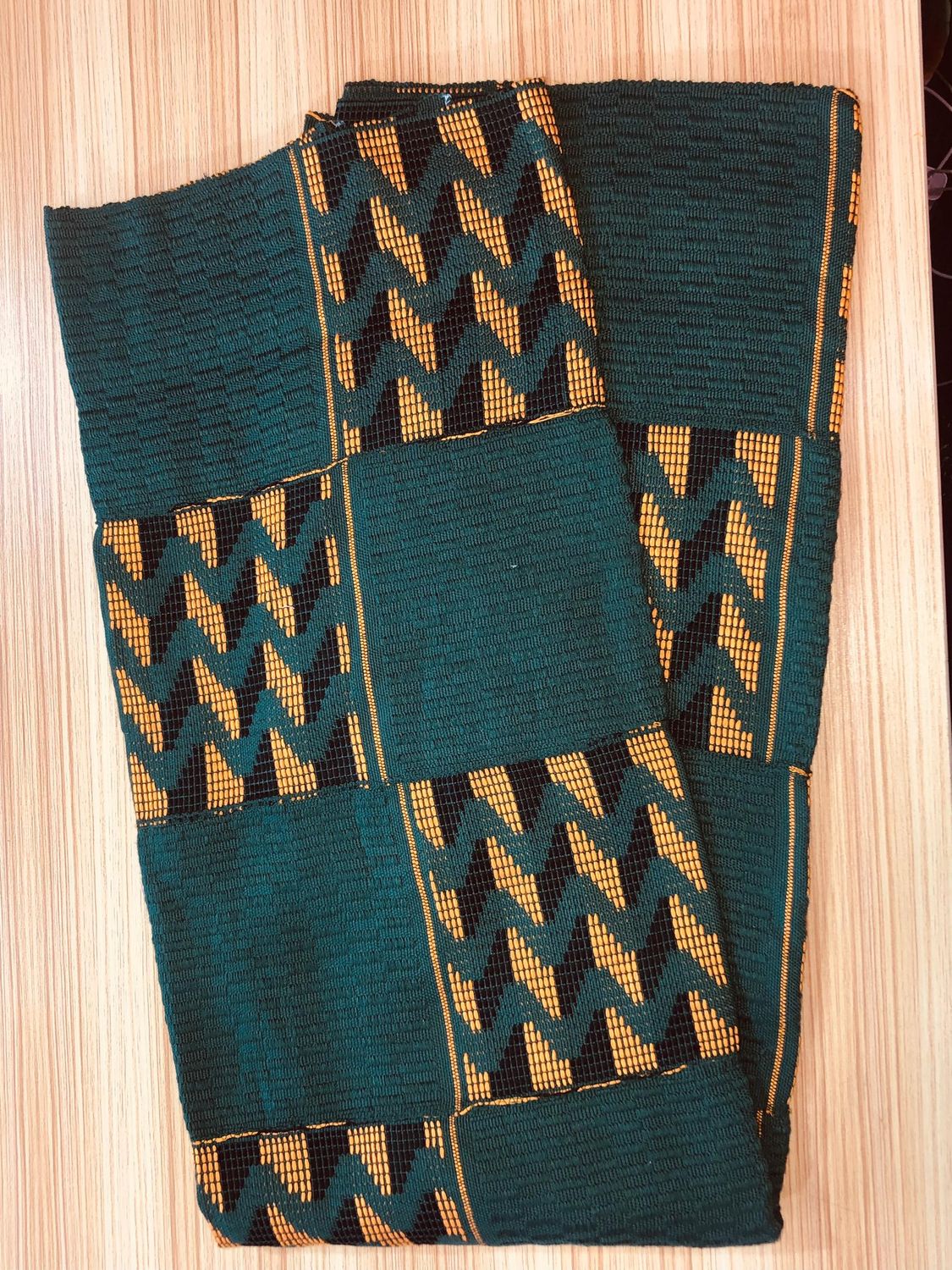 2 Yards Emerald Green Kente Fabric- women only