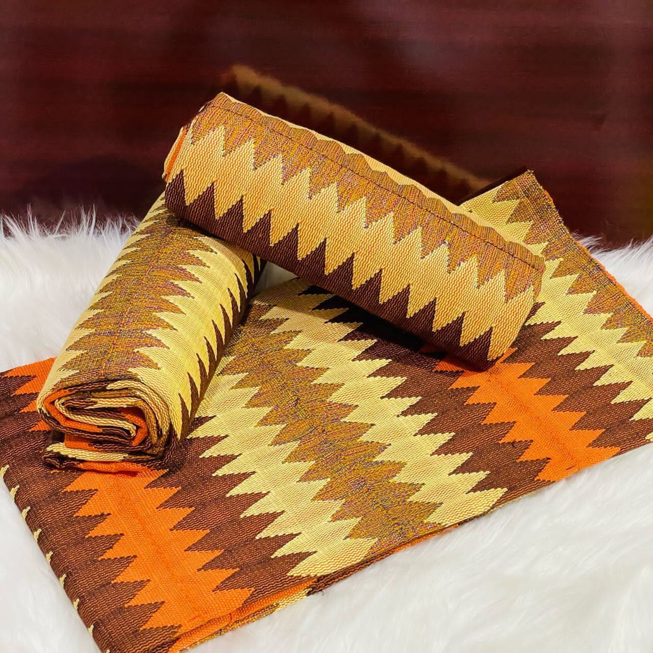 6 Yards Hand Woven Kente Fabric - For woman