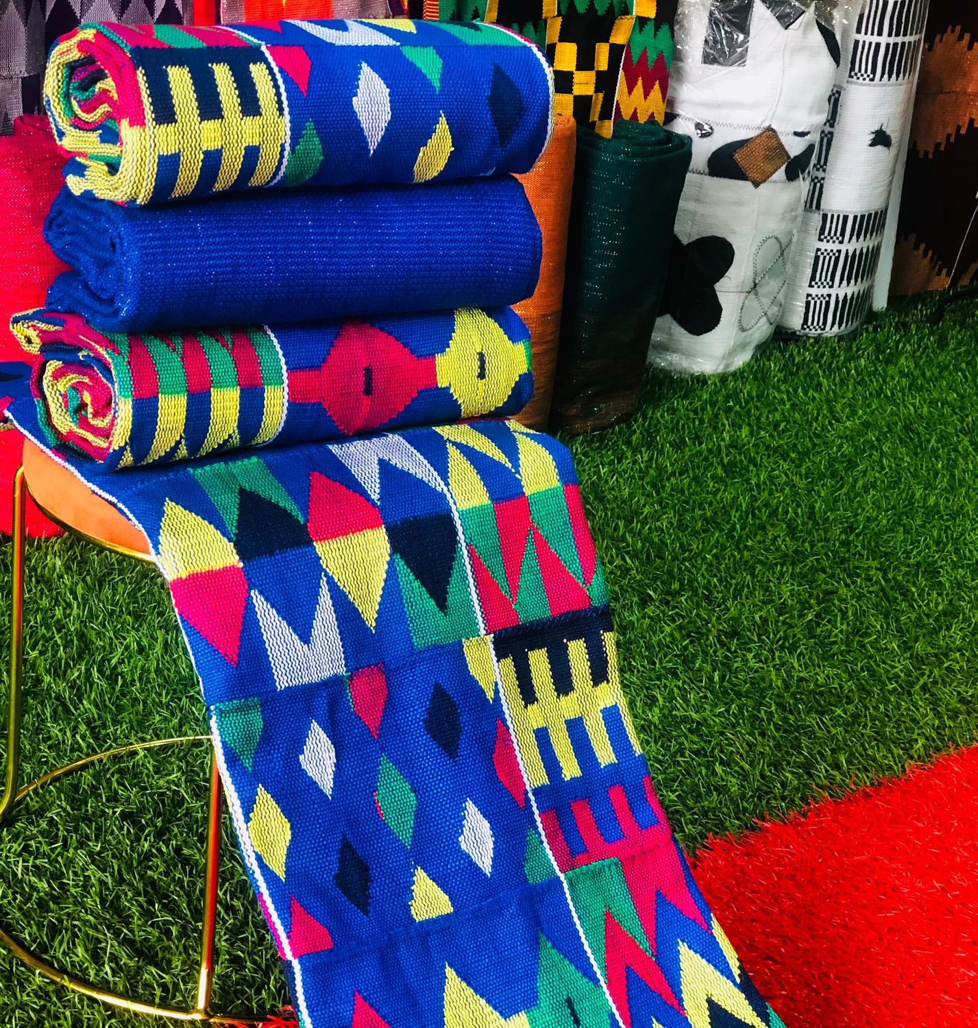 8 Yards Hand Woven Kente Fabric - For Women/plain inclusive.
