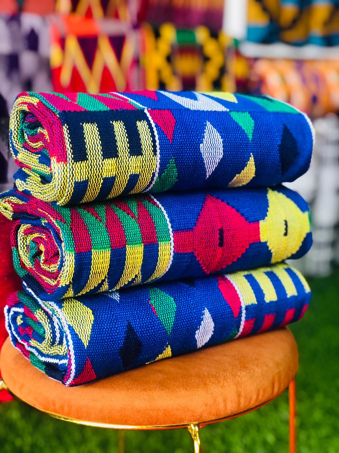 8 Yards Hand Woven Kente Fabric - For Women/plain inclusive.