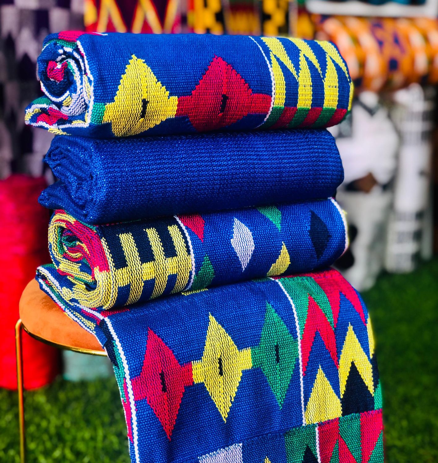 8 Yards Hand Woven Kente Fabric - For Women/plain inclusive.