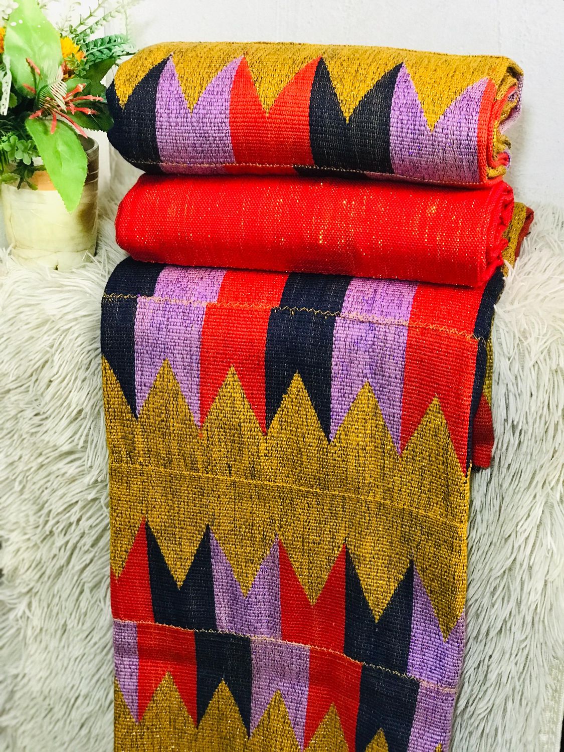 6 Yards Kente Fabric - For woman/multicolor