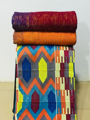 6 Yards Ombre / Design Kente Fabric- multi Color- For Women
