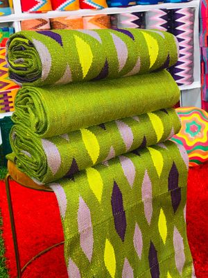 8 Yards Olive Green kente Fabric - For Women/plain inclusive/Multicolor
