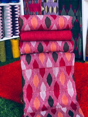 8 Yards Wine kente Fabric - For Women/plain inclusive/Multicolor