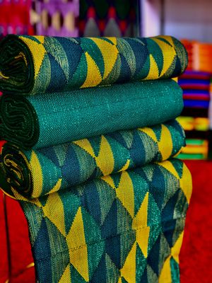 8 Yards Hand Woven Kente Fabric - For Women/plain inclusive